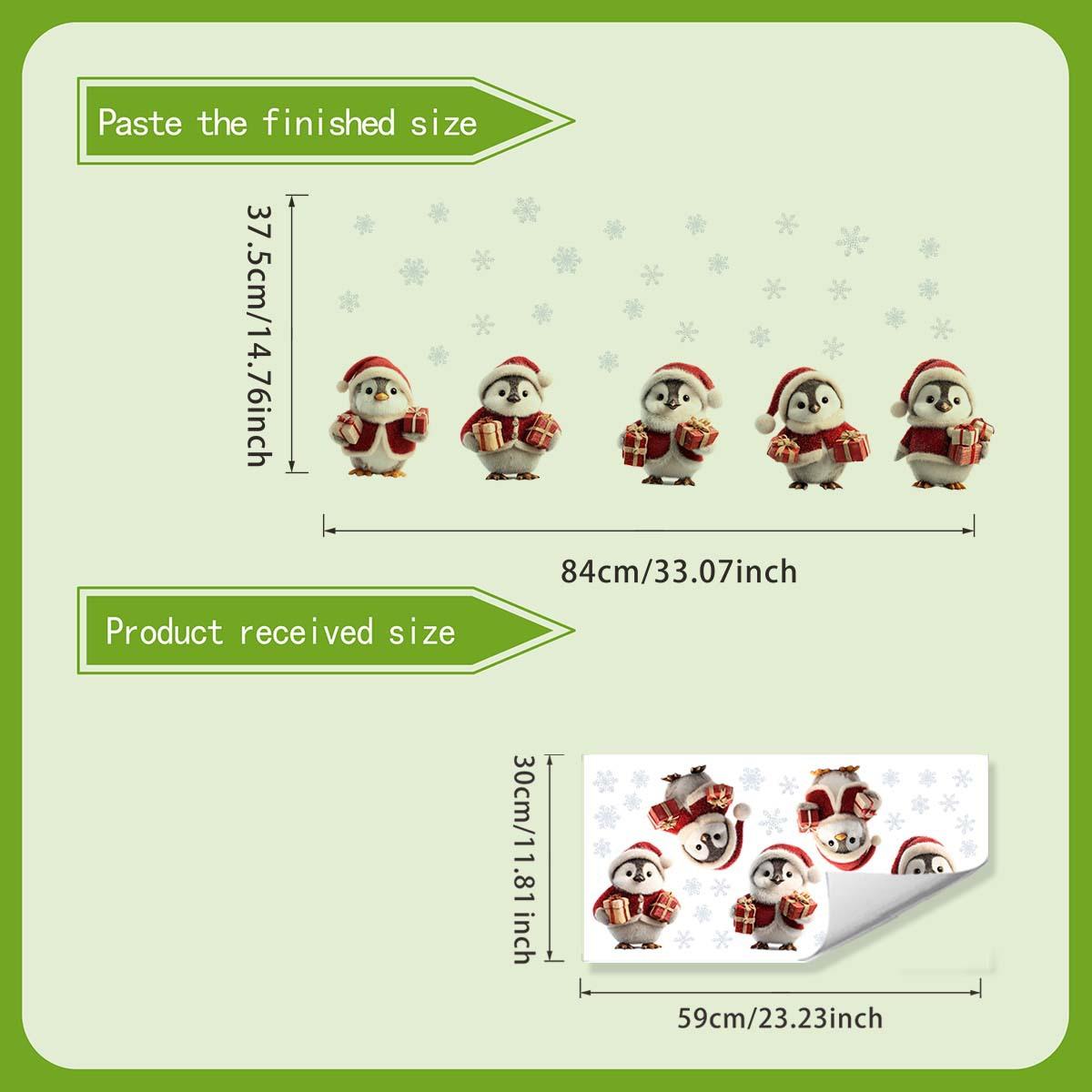 

Cartoon Christmas Decorations and Gifts, Penguin Wall Stickers, Christmas Room Decoration Wall Stickers 30*60cm