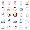 50 White Ghost Graffiti Stickers Halloween No Repeat Waterproof Children's Reward Stickers