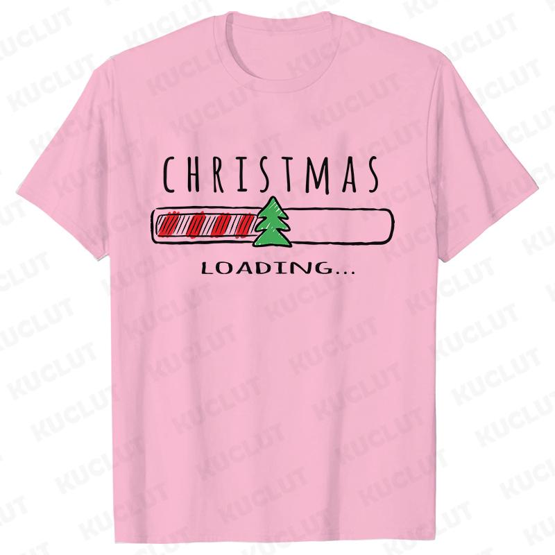 Christmas Loading Graphic TShirt Men Clothing Xmas Short Sleeve Tees Happy New Year Tshirt Trendy Merry Christmas Y2k Tops