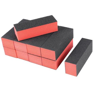 10 Stück Schwarz & Orange 4-seitiger Nagelpufferschwamm Nagelpufferblock Nagelpolier-Maniküre-Werkzeug