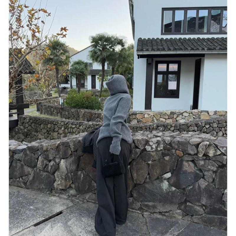 Women's Red Wool Hoodie - Zodiac Year of the Horse, New Year's Eve Edition, Autumn/Winter Knit Sweater