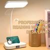 Eye Protection Desk Lamp, Bedroom Study Room Small Night Light, LED Table Light With Clock