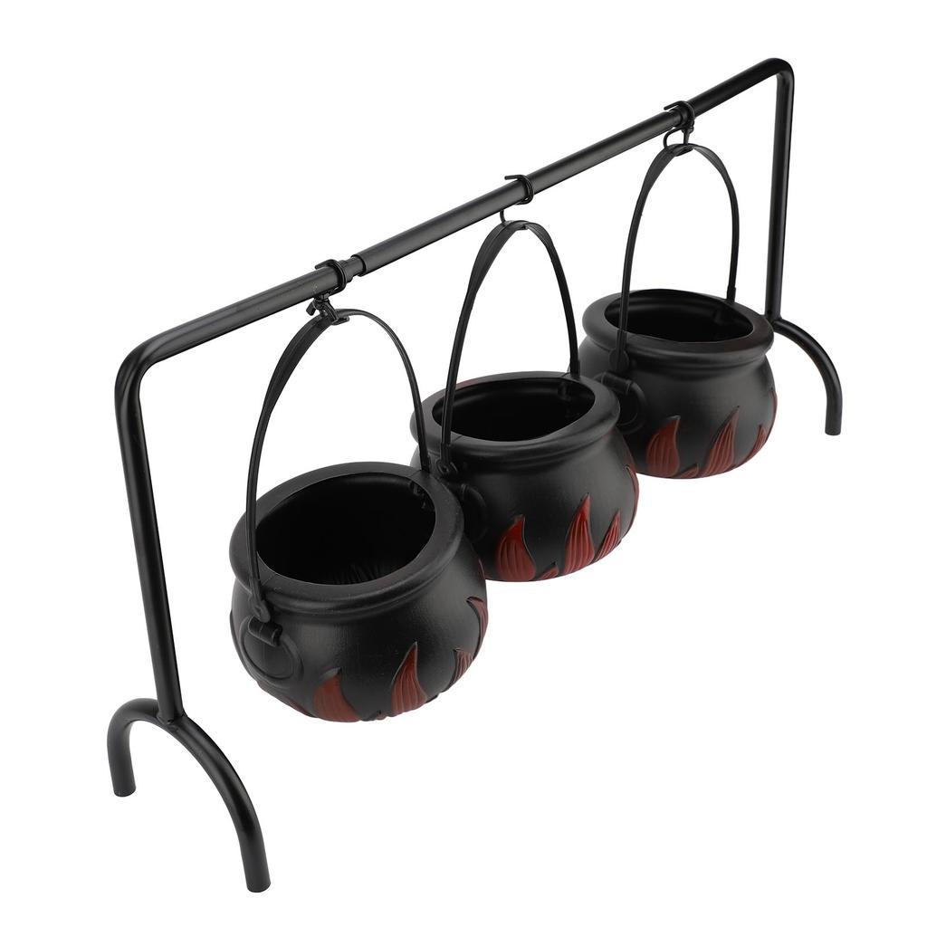 Witches Cauldron Candy Serving Bowl Decor Black Plastic Cauldron Decoration Photo Props For