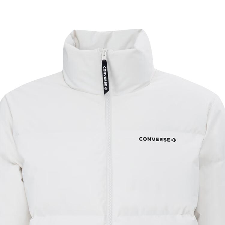 Converse Down Jackets Unisex White Stand Collar Moderate Puffer Jacket UCJ144-W2Y