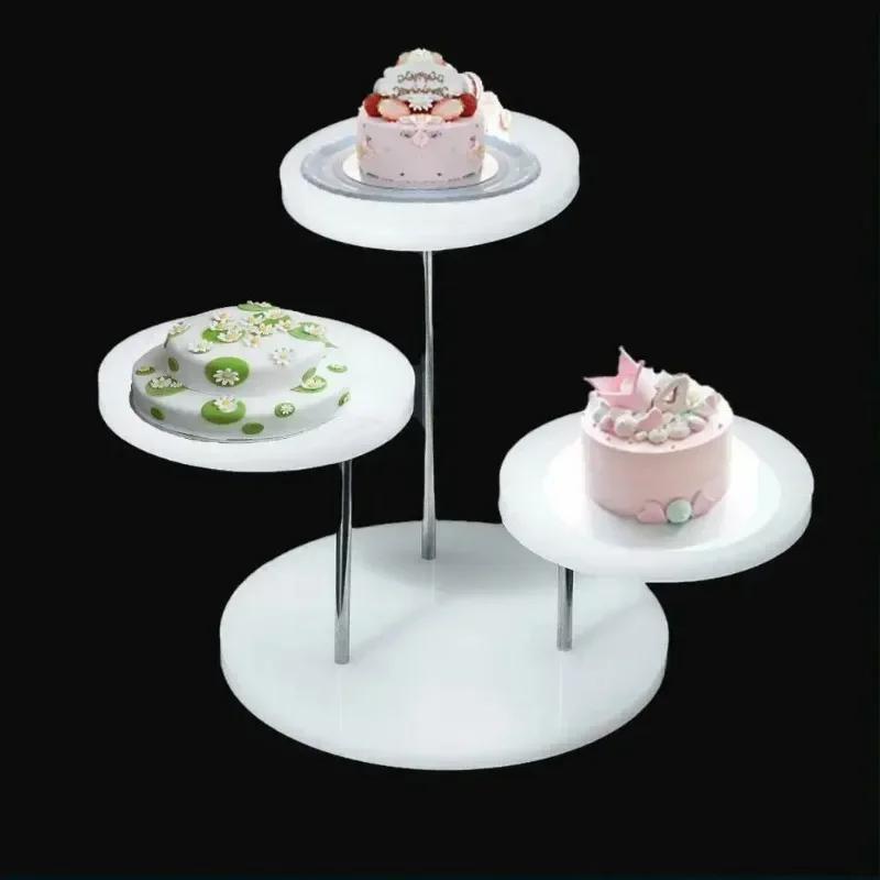 Acrylic Multi-layer Display Rack Circular Rotating Ring Jewelry Display Rack Cake Dessert Afternoon Tea Meal Stand Suspended