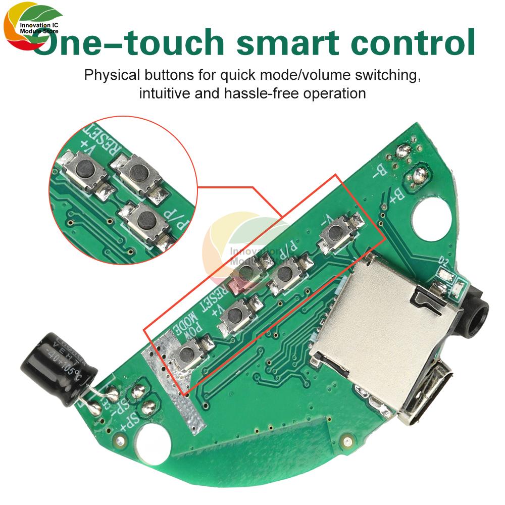 3.7V Bluetooth Amplifier Speaker Module with Card Slot, 3D Stereo Sound Hi-Fi Lossless Audio Quality Type C Interface