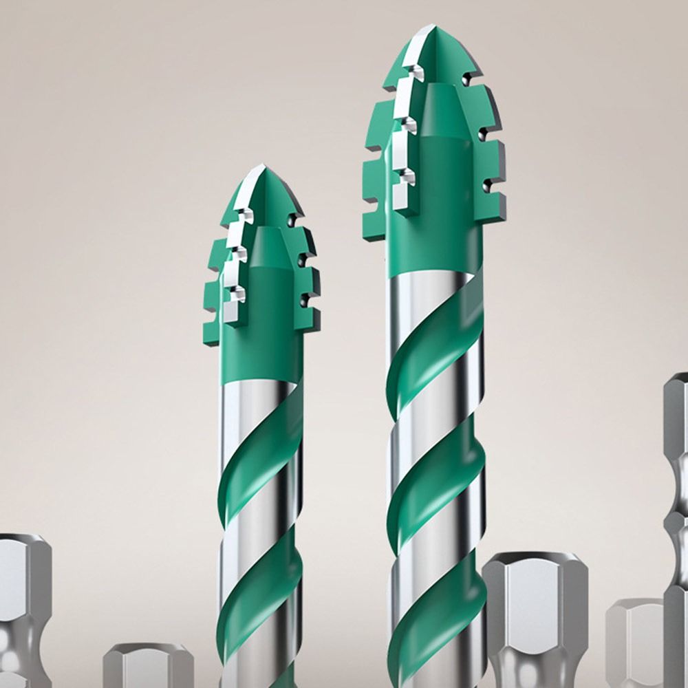 Four-Edged Eccentric Drill Bit Serrated Skewed Head Tile Drill Bit High Hardness Hexagonal Shank Drill Bit Set Drilling Tool