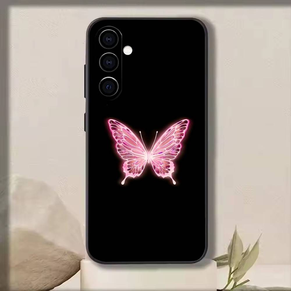 

Fluorescent Butterfly Phone Case For Samsung Galaxy A73,A72,A71,A70,A53,A52,A51,Others Soft Black Cover Samsung a72