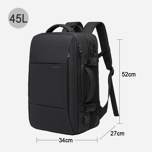 Aesthetic Men Business Backpack School Expandable USB Bag, Large Capacity 17.3 Laptop Waterproof Fashion Travel Backpack