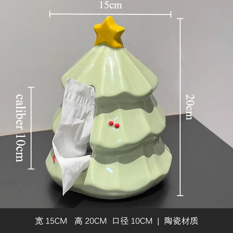 1pc Ceramic Cartoon Christmas Tree Tissue Box Christmas Tree Toothpick Jar Christmas Decoration Ceramic Home Decorations