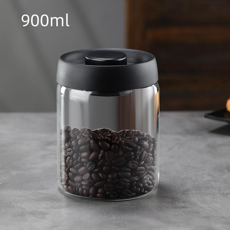 Coffee Jar Manual Vacuum Moisture Proproof Storage Jar Kitchen High Borosilicate Glass Tea Jar Coffee Bean Storage Sealed Jar