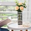 Large Flower Vase Plastic Big Acrylic Cylinder Vases Black White Stripes for Centerpieces Home Decor Translucent