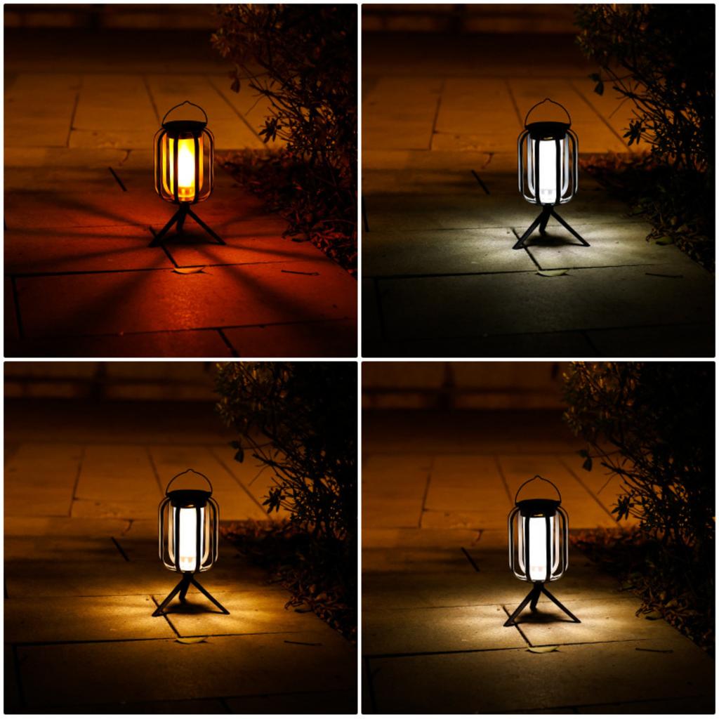 Solar Flameless , Solar Outdoor Light With Base, 4 Modes, With Tripod, Can Be Hung Or Placed,for Camping, Garden Decor