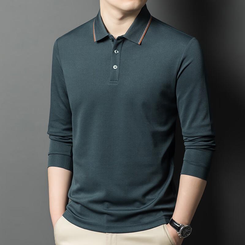 

Men s Casual Solid Long-Sleeve Polo T-Shirt M