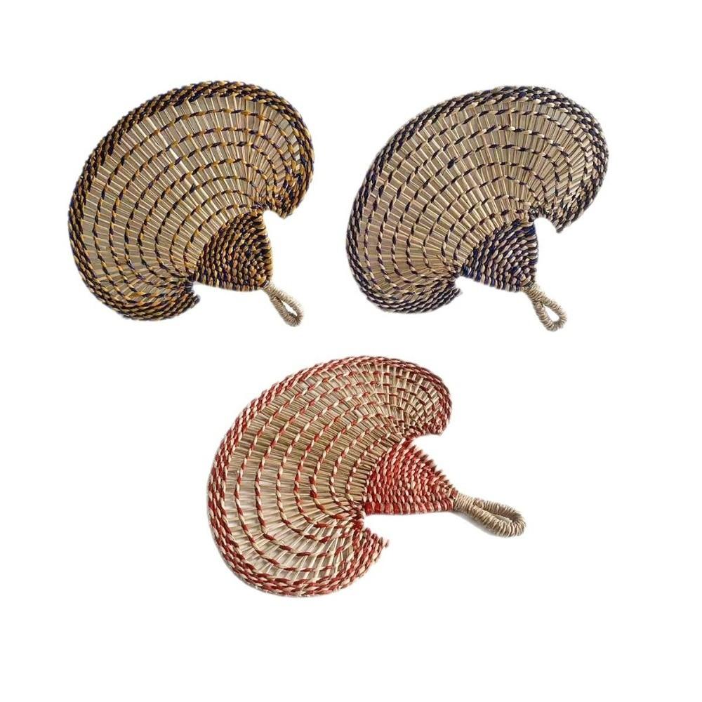 Bohemian Decorative Handmade Fan Colorful Cattail Fan Durable Summer Cooling Fan  Indoor