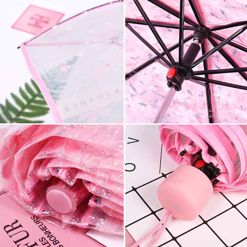 Складной милый зонт с цветами — фото 5