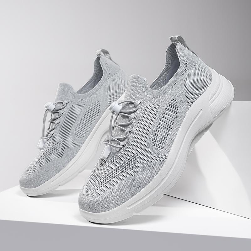 Fashion 2025 New Men's Sports Shoes, Trendy Large-sized Woven Net Fabric Shoes, Breathable, Lightweight and One-foot Lazy Shoes