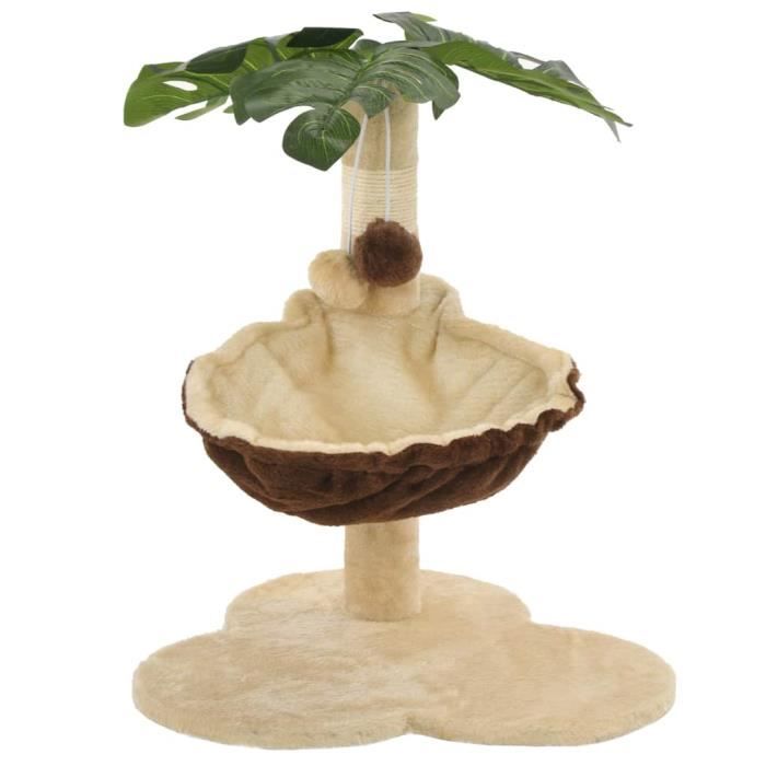 VidaXL Arbre à chat avec griffoir en sisal 50 cm Beige et Marron