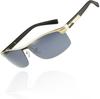 Polarized Sunglasses for and Metal Cool Face Black [Bokenoh] Men's Fishing, Sports, Driving, More. [Sabae Planning/Ultra-Lightweight Frame] (Rimless