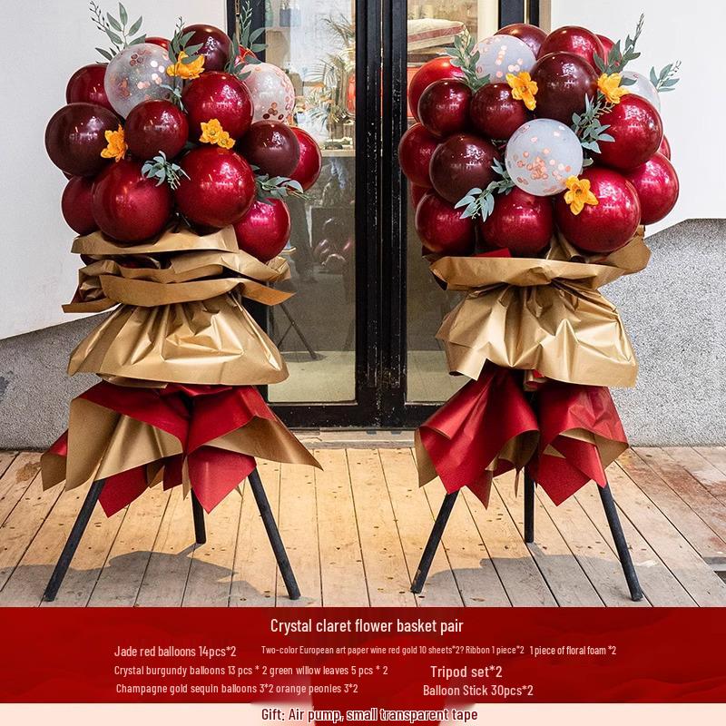 National Day Balloon Column & Flower Basket Decoration for Event Atmosphere