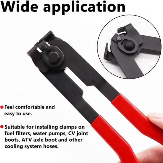 CV Boot Clamp Plier With 10PCS 304 Stainless Steel Crimp Bands, 5PCS Small And 5PCS Large Universal Adjustable Drive Shaft Drive Shaft Joint Boot