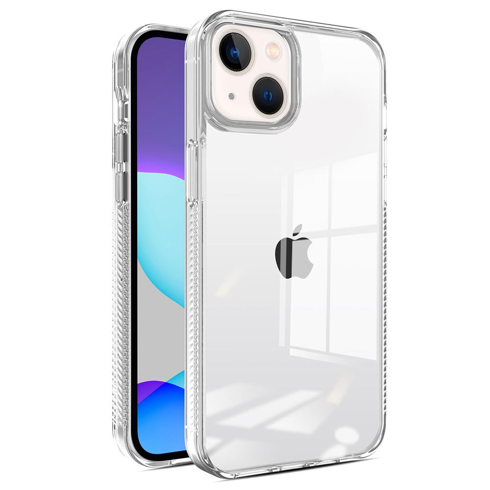 For iPhone 14 Plus Clear Phone Case TPU PC Anti-Slip Drop-Proof Back Cover