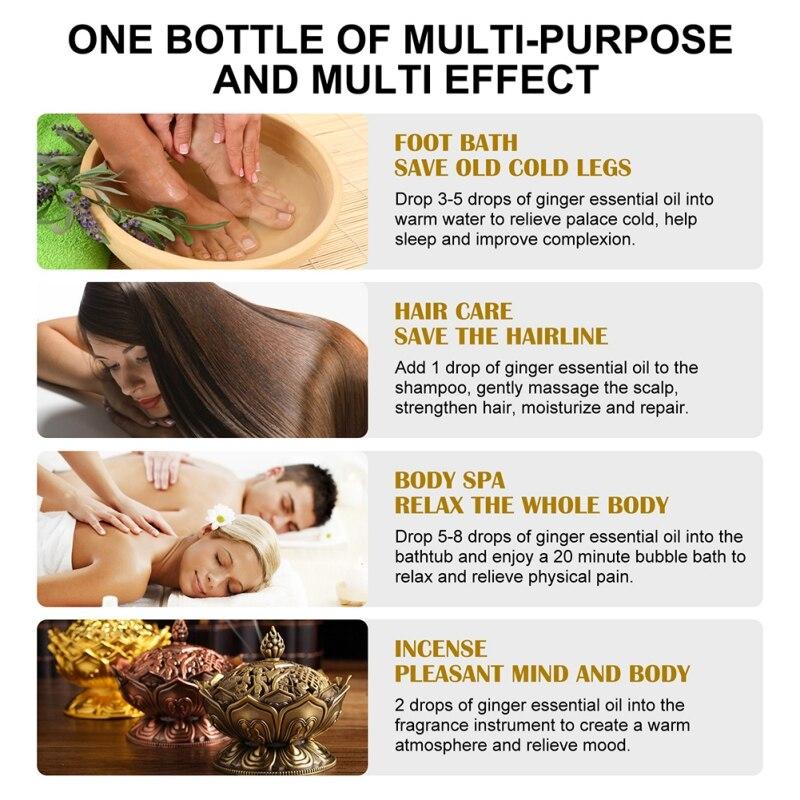 30 ml Massage ätherisches Öl Hautpflege Feuchtigkeitsspendende für trockene Haut Spa Öl Ingwer Öl für Körper Körper Feuchtigkeitscremes Natürliche