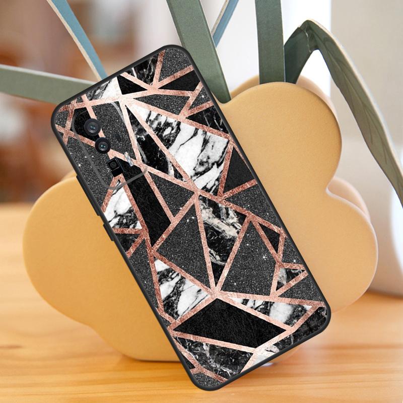 Geometric Marble Case For POCO F6 Pro X6 X5 X3 F3 F5 M6 M5s Xiaomi 13T Pro 11T 12T 12 13 Lite 14 Ultra Cover