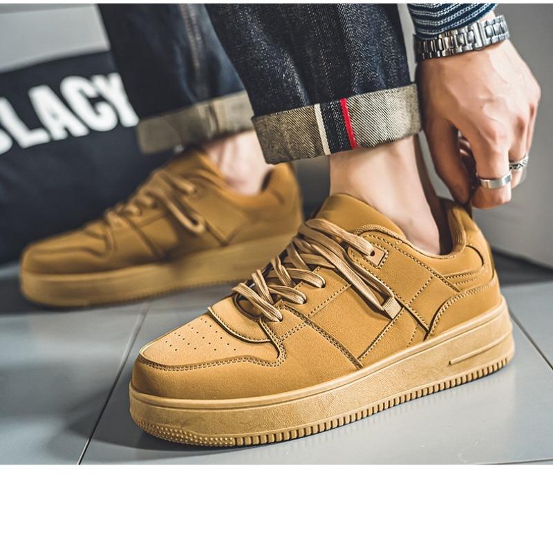 Frühling Neue Ganzschwarze Herrenschuhe – Vielseitige Klobige Absatzsteigernde Lässige Board-Schuhe, Trendy Sneaker für Arbeit & Sport