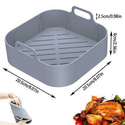 2 Adet Air Fryer Tenceresi Yapışmaz Tavalar Airfryer Aksesuarları Silikon Tencere Pişirme Sepeti Pişirme Aleti Tepsi Izgara Tavası Mutfak Aksesuarları