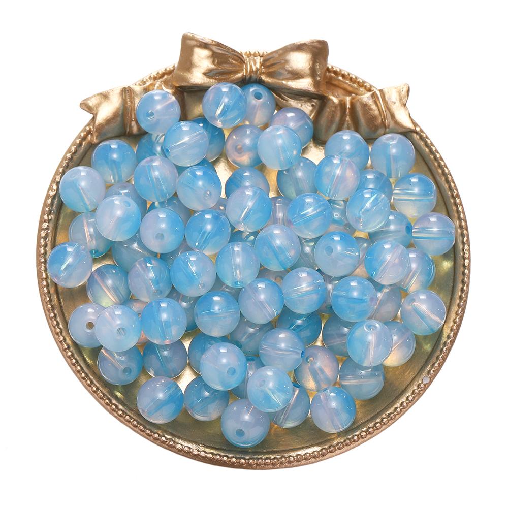 20/50pcs 10mm Transparent Jelly Double Color Glass Beads Spacer Loose Bead for DIY Bracelet Necklace Jewelry Making Accessories