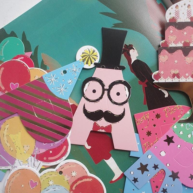 Grattis på födelsedagsfesten Söt kransdesign Födelsedagsfest Bunting Banners