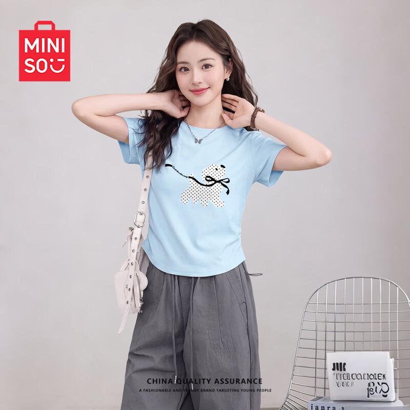 MINISO Women s Square Neck Short Sleeve T-shirt XL