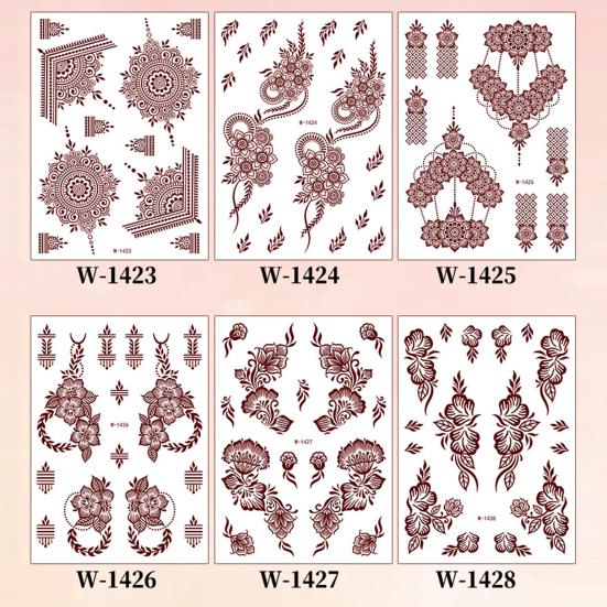 Skin-friendly Convenience Tattoo Stickers Water Transfer Paper Red / Clear / Brown 148 Mm/5.83