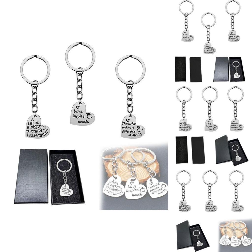 Stainless Steel Keychain With Heart Design Perfect Teacher's Day Or Graduation Gift