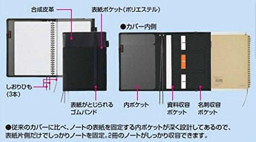Kokuyo Notebook Cover, Compatible with Spiral Notebooks, Black, B5, B-Ruled, 40 Sheets, No-683B-D