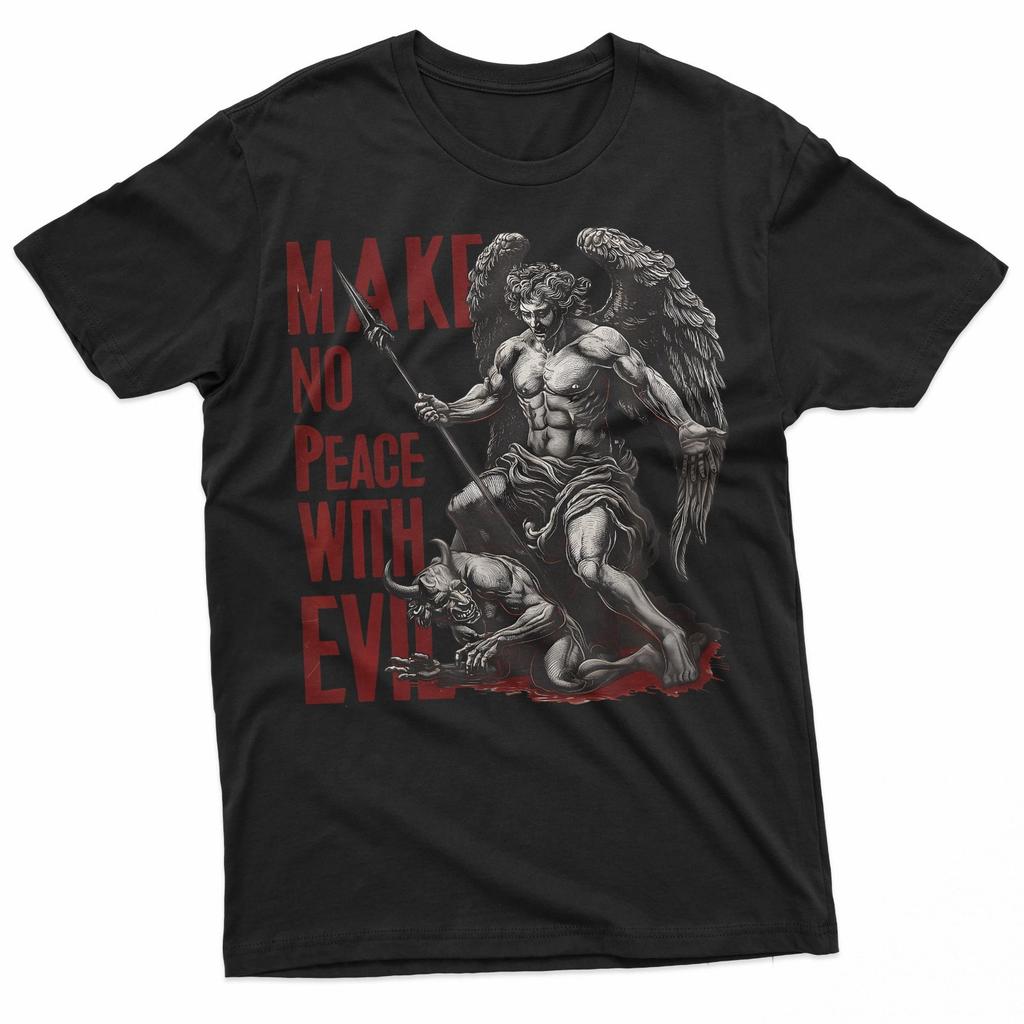 Make No Peace With Evil Gothic Metal Christian Streetwear T-T-Shirt