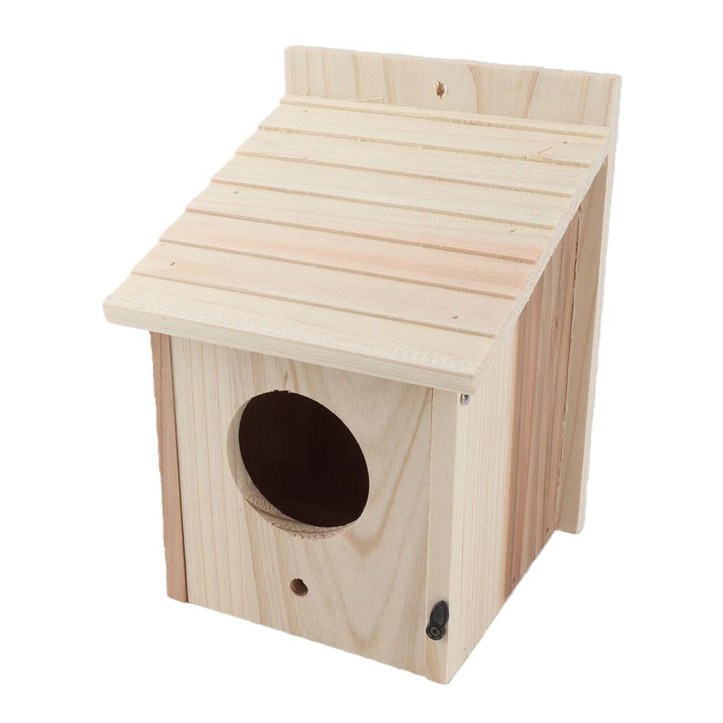 Outdoor Wooden Birdhouse Natural and Safe DIY Birdhouse Breeding Box with Standing Rod