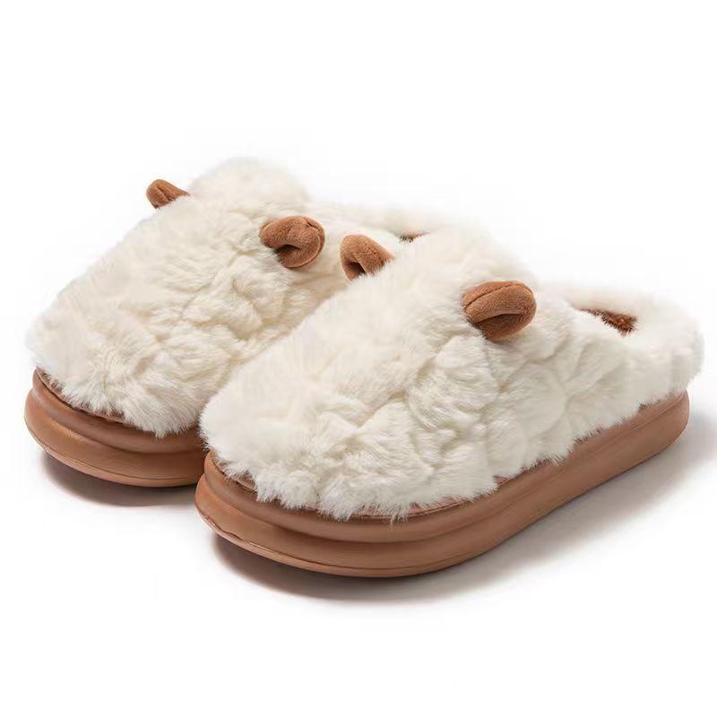 Bawełniane kapcie jesienno-zimowe termiczna torba i 2025 nowe domowe halowe grube podeszwy pluszowe kapcie bawełniane dla par