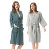 Accappatoio Sottile Monocolore Cotone Doppio Strato Garza Lavata Yukata Kimono Style Donna Camicia da Notte Donna