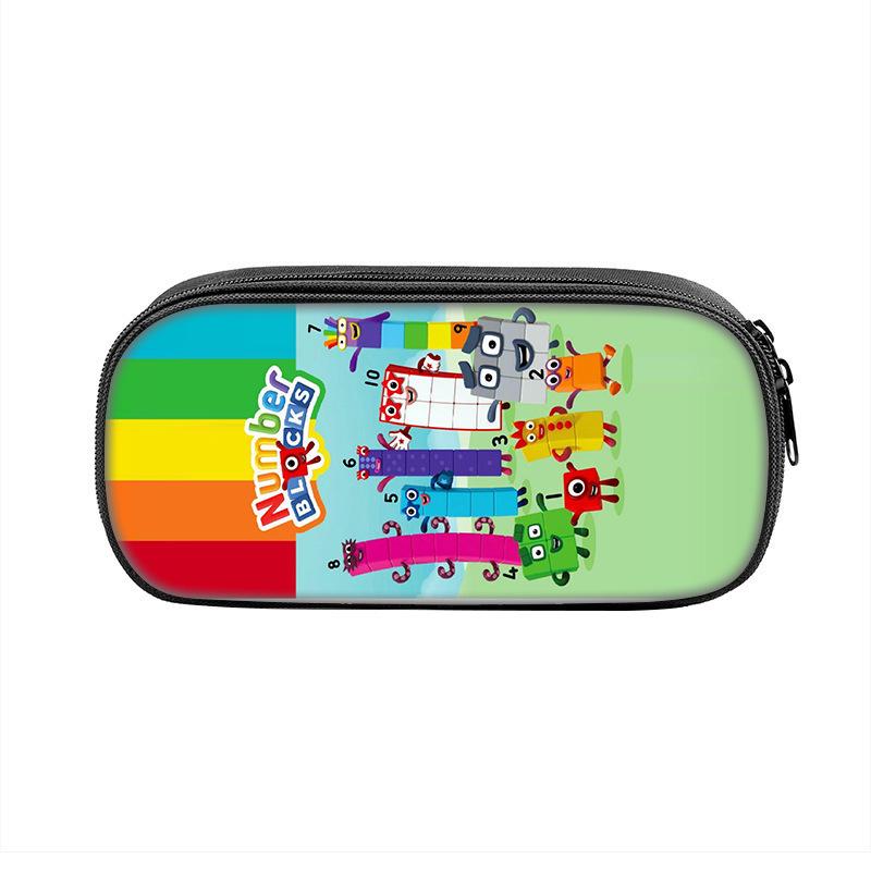 Estuche Grande de Lápices con Estampado de Numberblocks: Bolsa de Papelería de Bloques de Construcción Periférico de Juego