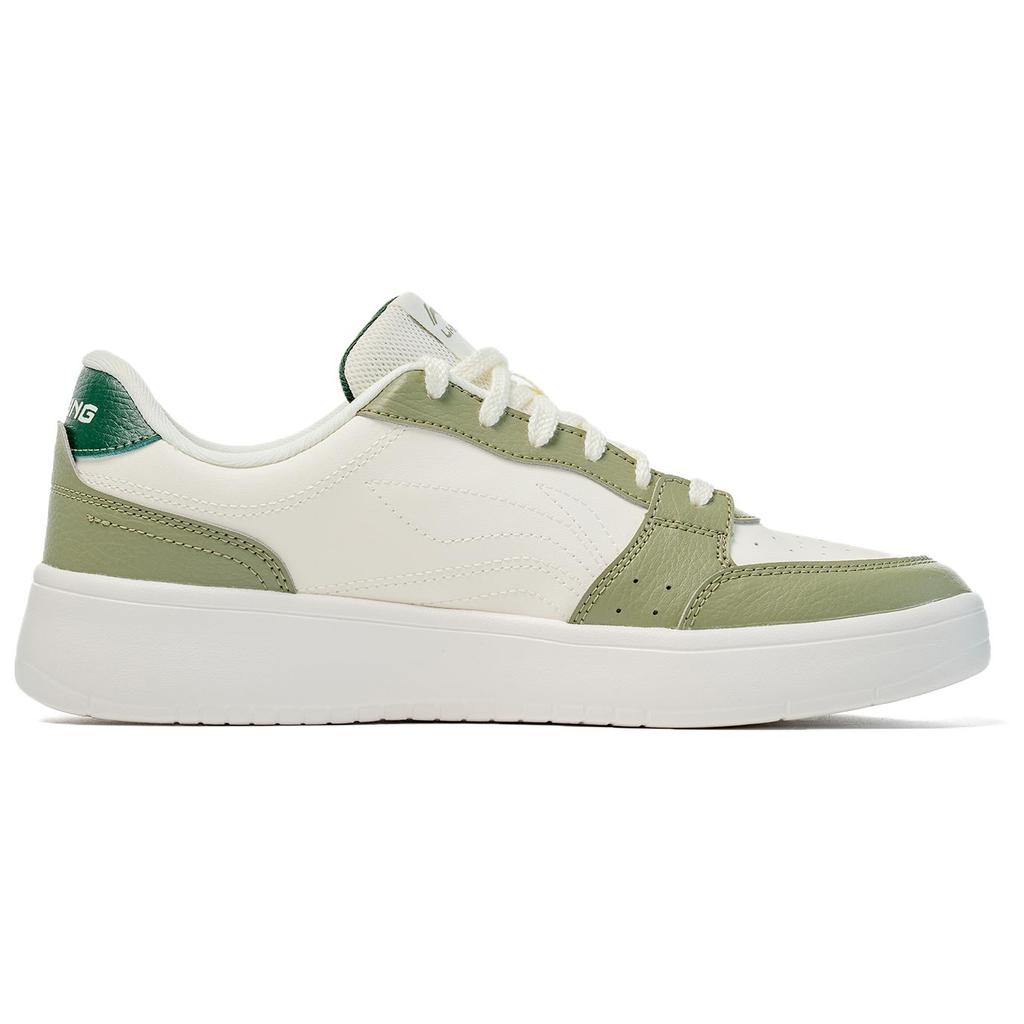 Li Ning Classic Simple Breathable Shock Absorbing Low Top Casual Sneakers Men Sneakers Deep-Moss-Green Cream-White AGCW483-6ZSJ6.2Q1