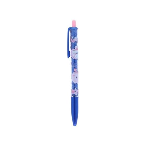 Sun-Star Stationery Chiikawa Ballpoint Pen, Yozakura, S4659619, Glittering, Metallic Ink, Clear Barrel, 0.5mm, Oil-Based Ink
