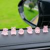 6Pcs/Set Car Center Console Resin Noctilucent Pig Doll Ornament Car Rearview Mirror Decoration Bicycle Auto Interior Accessories