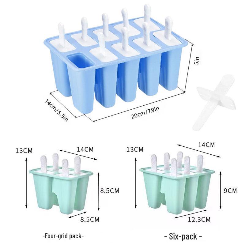 Silicone Ice Cream Mold: 10, 6, 4, 12 Cavities, Easy Release, Food Grade for Homemade Popsicles
