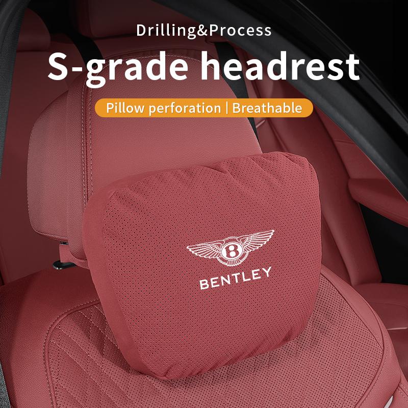 For Bentley Continental GT MULLINER Bentayga Flying Hurtling Spurlogo Car Headrest Neck Support Lumbar Cushion Soft Neck Pillow MY5