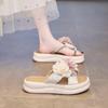 Fashion Flower Female Shoes Womens Slippers Outdoor Slides String Bead Fashion 2025 Flat Summer Luxury Floral Shoes Woman 2025 Flower Fe