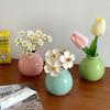 Colorful Ceramic Vase Flower Bottle Flower Vase Vases for Decoration Living Room Mini Solid Hydroponics Bottle Room Decor