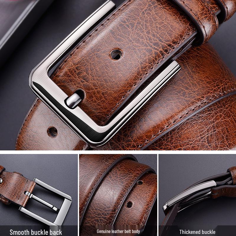 Paul Retro Business Casual Imitation Cowhide Belt - Men's Pin Buckle for Jeans