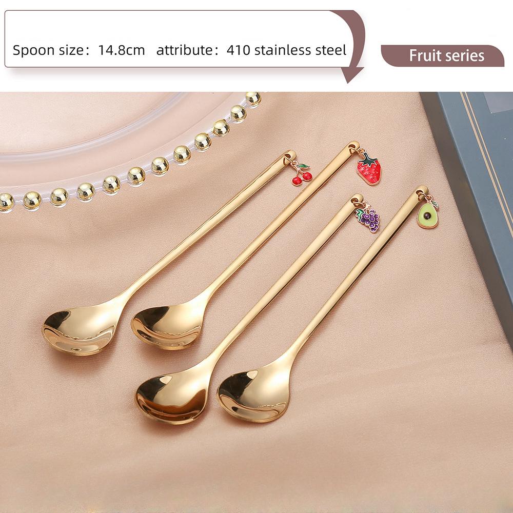 HANYANG Tableware Set Creative Spoon Round Spoon Stirring Spoon Gift Set Ice Spoon Fruit Fork Gift Set